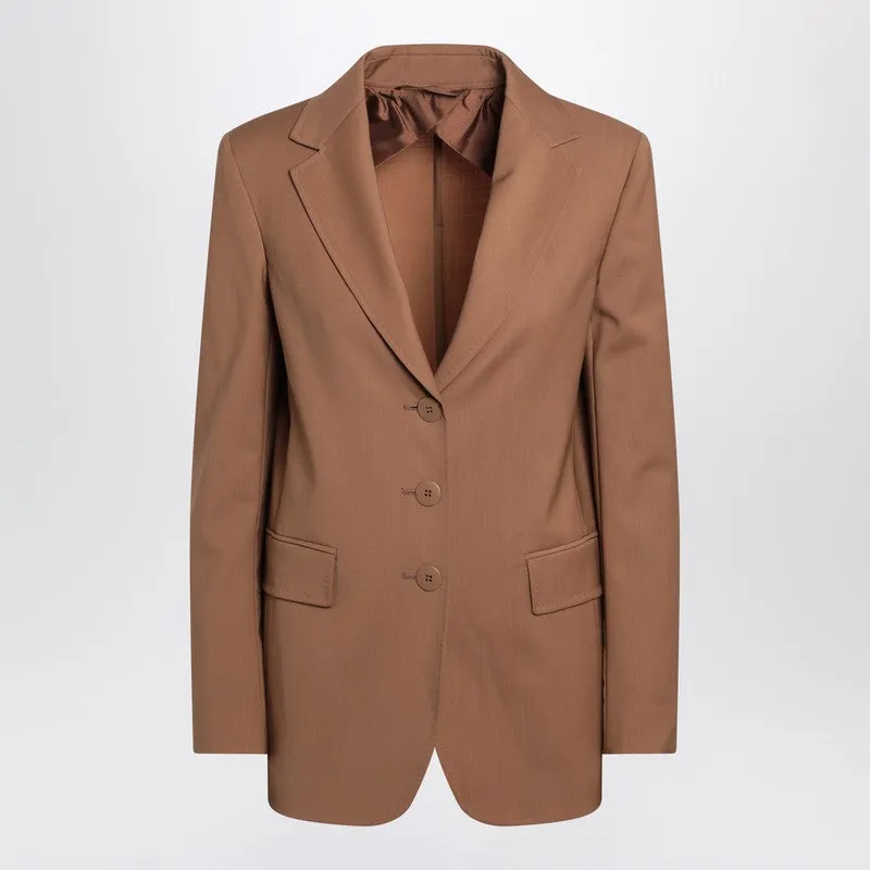 Max Mara Studio Single-breasted jacket in hazelnut colour sold by Lord & Taylor