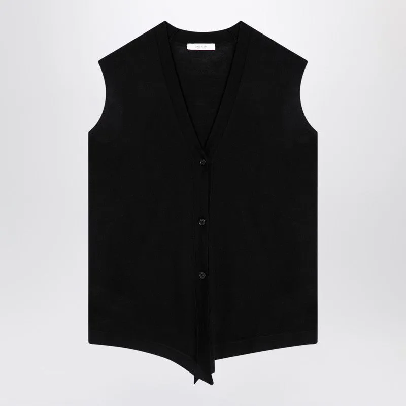 The Row Black wool Waistcoat cardigan made by The Row