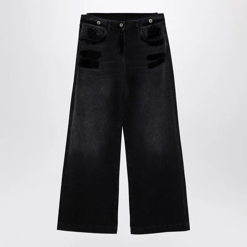 The Attico Wide black washed denim jeans sold by Lord & Taylor