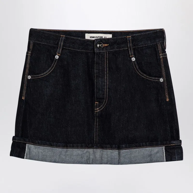 Semicouture Floriane miniskirt in dark denim sold by Lord & Taylor