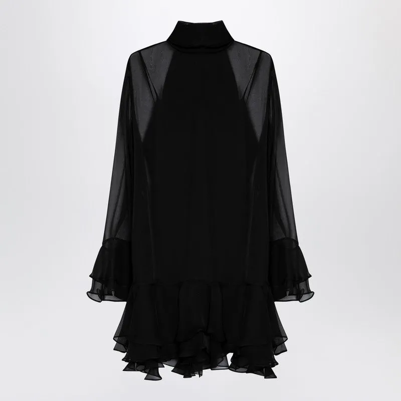 Valentino Semi transparent black silk dress sold by Lord & Taylor