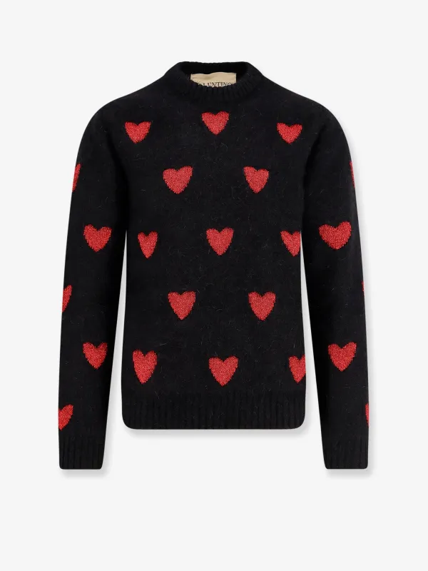Wool and Mohair Sweater with Lurex Hearts sold by Lord & Taylor