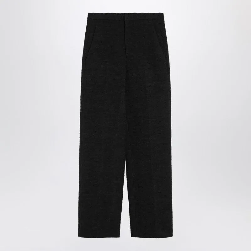 Loulou Studio Black straight bouclé trousers sold by Lord & Taylor