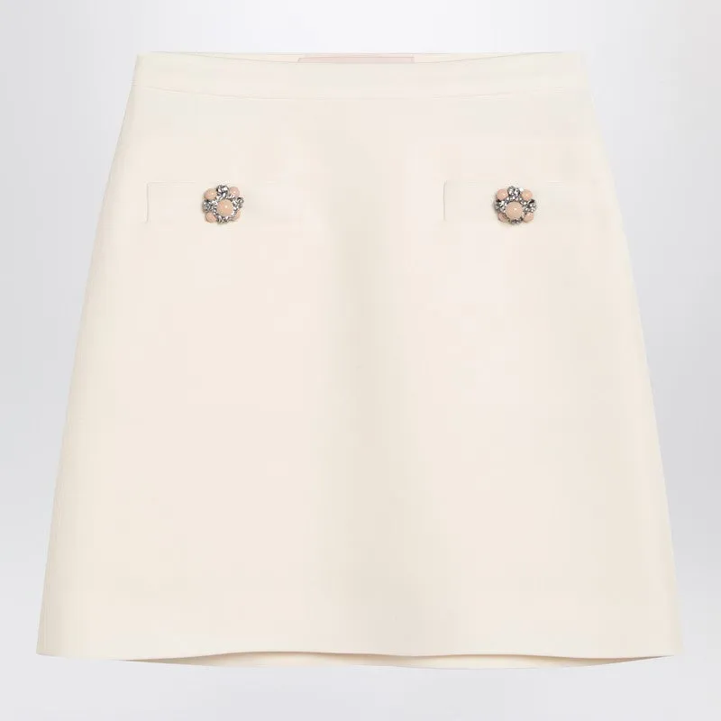 Valentino Ivory Crepe Couture Mini Skirt sold by Lord & Taylor