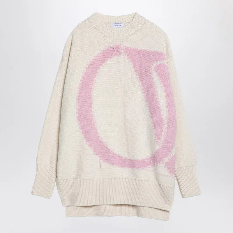 Off White Off-White™ Cream/pink over sweater in wool sold by Lord & Taylor