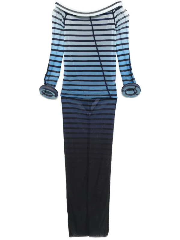 Jean Paul Gaultier 3D Striped Long Dress made by Jean Paul Gaultier