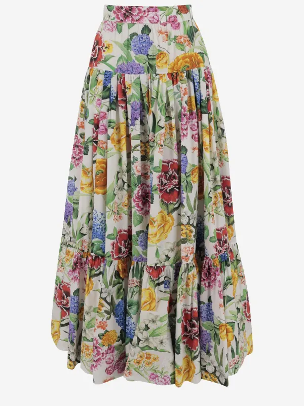 Long Ruffle Skirt in Cotton Poplin sold by Lord & Taylor