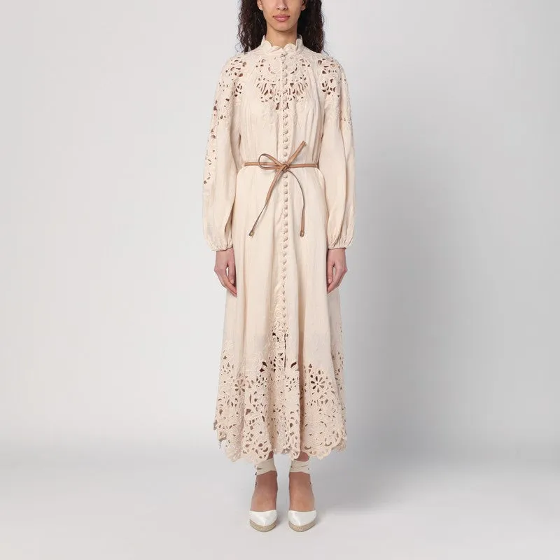 ZIMMERMANN Wylie cream-colored dress in linen sold by Lord & Taylor