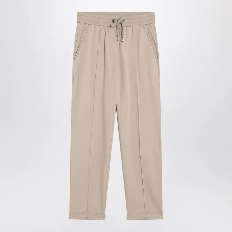 Brunello Cucinelli Beige cotton joggers sold by Lord & Taylor