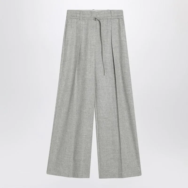 Brunello Cucinelli Wide grey trousers in wool and cashmere sold by Lord & Taylor