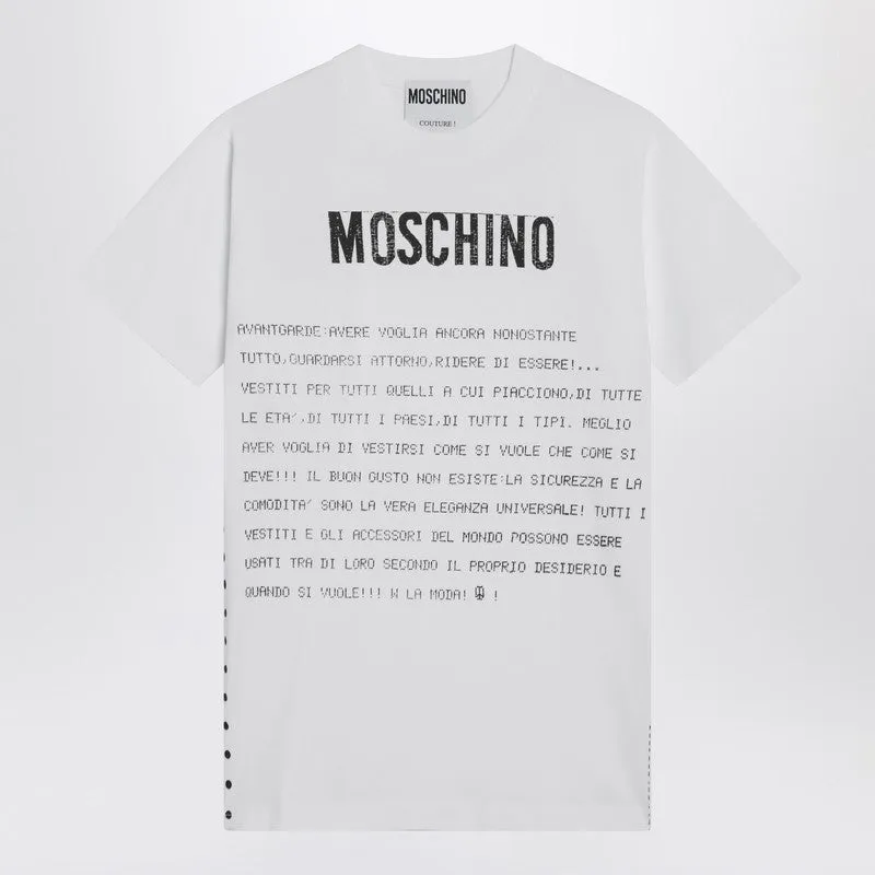 Moschino White cotton T-shirt with logo sold by Lord & Taylor