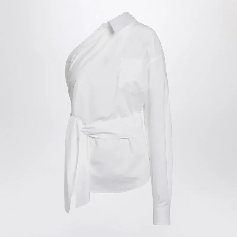 Moschino One-shoulder white shirt with sash sold by Lord & Taylor