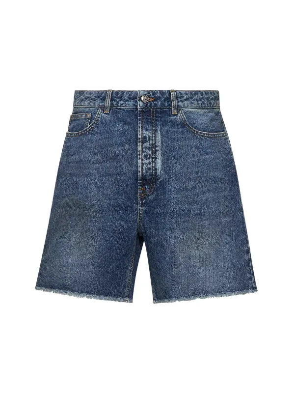 Blue denim Curved Logo shorts sold by Lord & Taylor