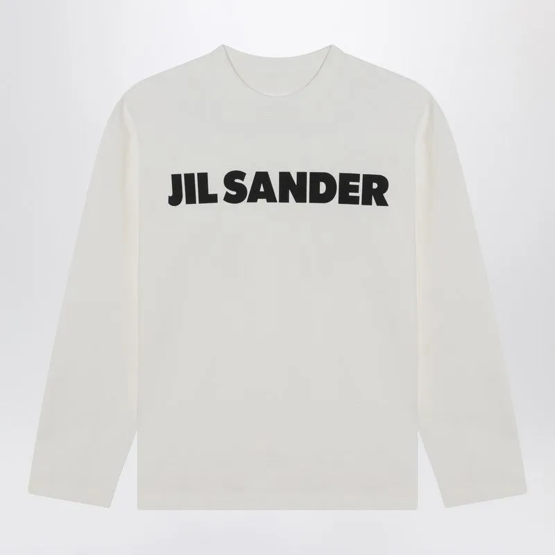 Jil Sander White cotton T-shirt with logo sold by Lord & Taylor
