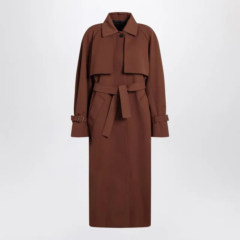Max Mara Atelier Brown rainproof gabardine trench coat sold by Lord & Taylor