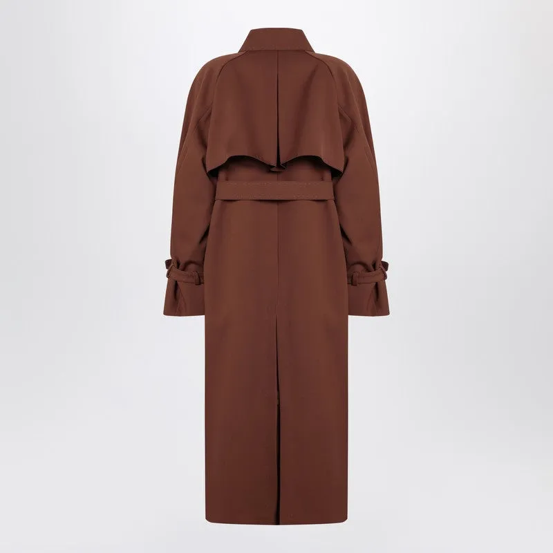 Max Mara Atelier Brown rainproof gabardine trench coat sold by Lord & Taylor product image thumbnail 2