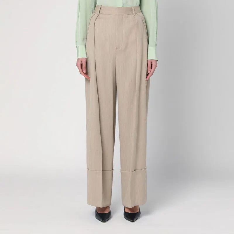 Victoria Beckham Wide mandarin colour pants in wool sold by Lord & Taylor