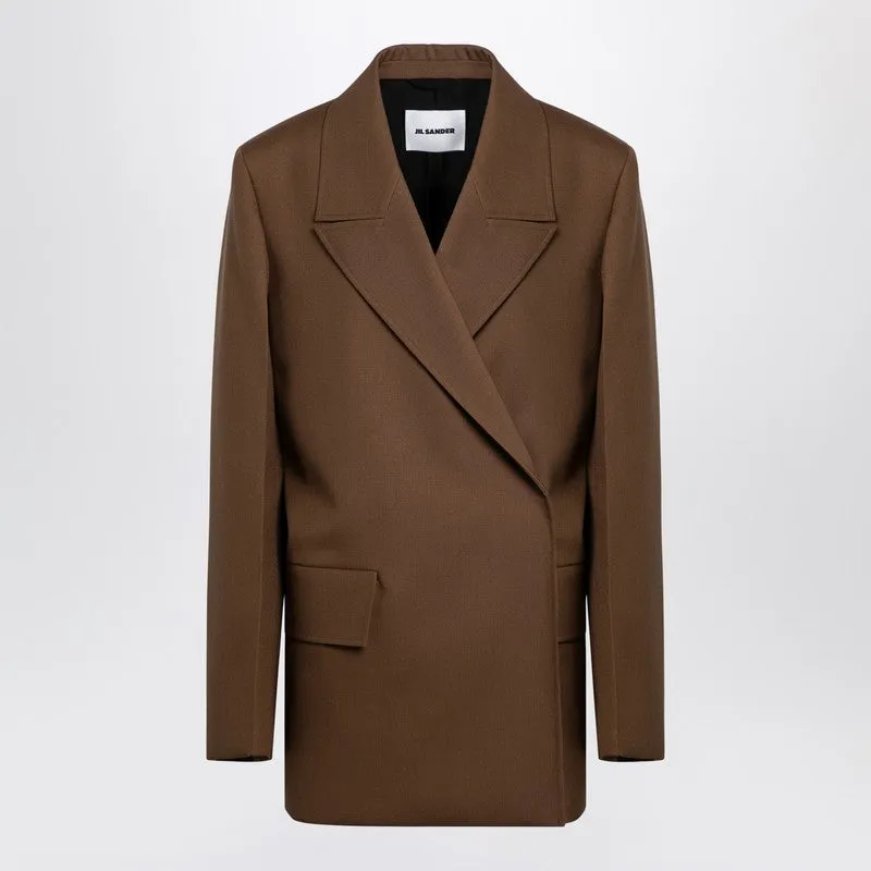 Jil Sander Brown wool double-breasted jacket sold by Lord & Taylor