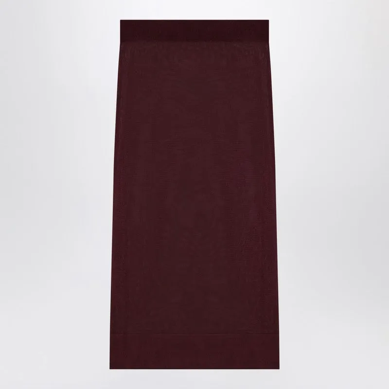 Saint Laurent Burgundy semi-transparent pencil skirt sold by Lord & Taylor