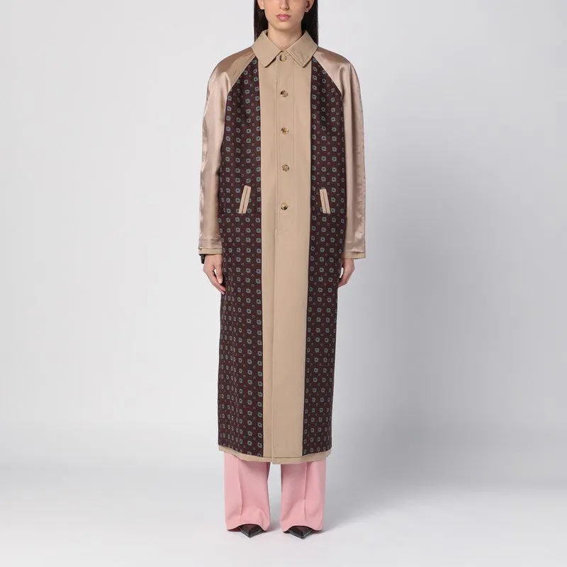 Moschino Beige reversible trench coat in gabardine and satin sold by Lord & Taylor