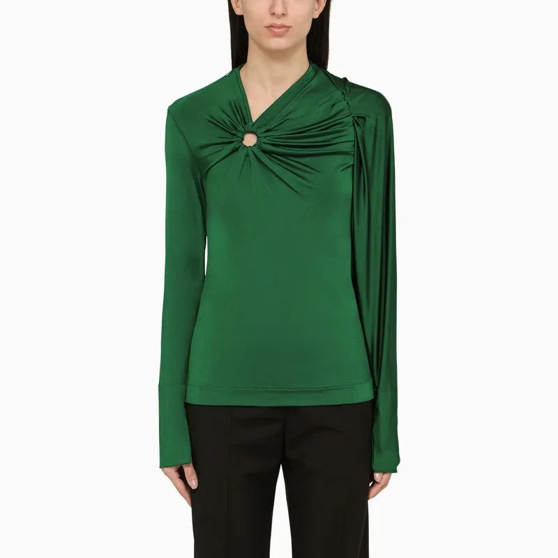 Victoria Beckham Emerald green viscose sweater sold by Lord & Taylor