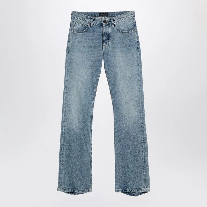 Balenciaga Light blue jeans with distressed hem made by Balenciaga