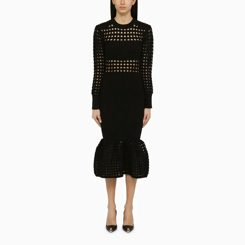 Alexander McQueen Black knitted midi dress sold by Lord & Taylor