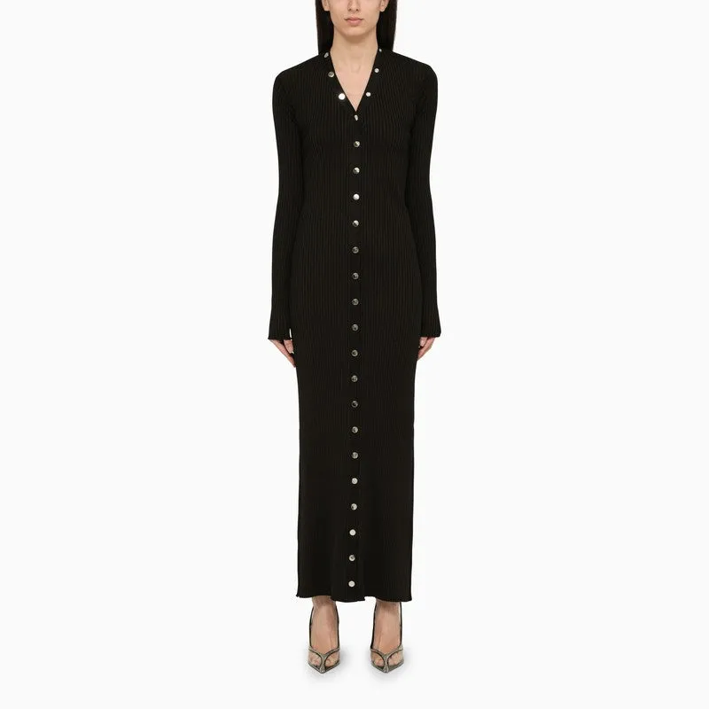 The Attico Black viscose long cardigan made by The Attico
