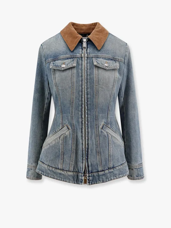 Denim jacket with volant sold by Lord & Taylor