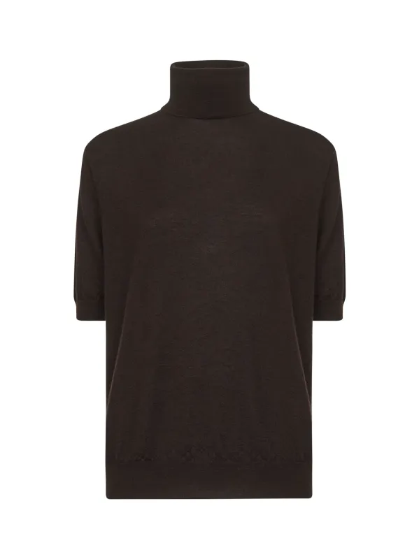 Brown Virgin Wool Turtleneck Sweater sold by Lord & Taylor