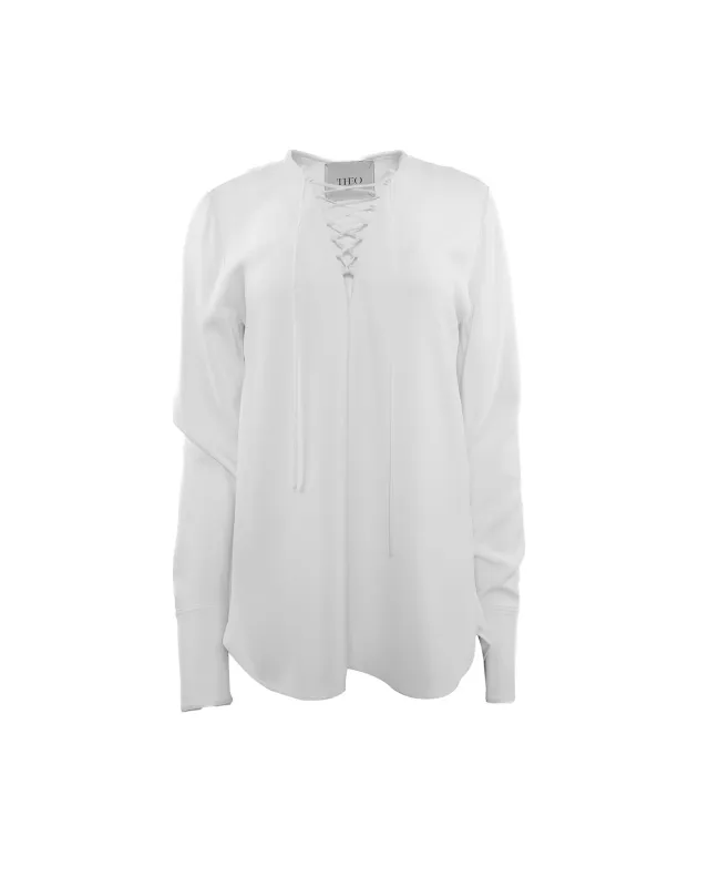 Eudora Lace-Up Blouse sold by Lord & Taylor