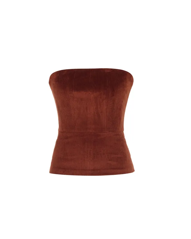 Clotho Corduroy Strapless Bustier sold by Lord & Taylor