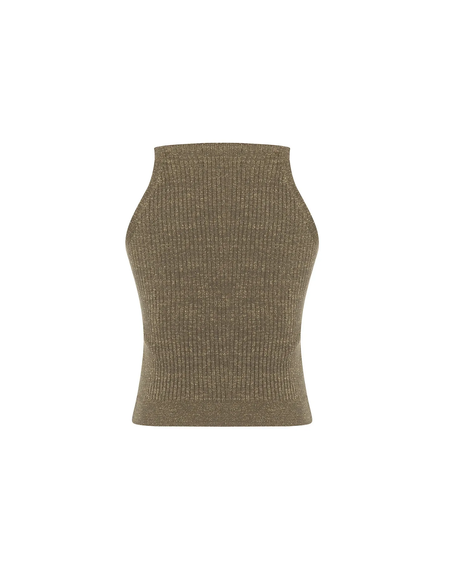 Shakti Shimmer Ribbed V-Tank sold by Lord & Taylor product image thumbnail 4