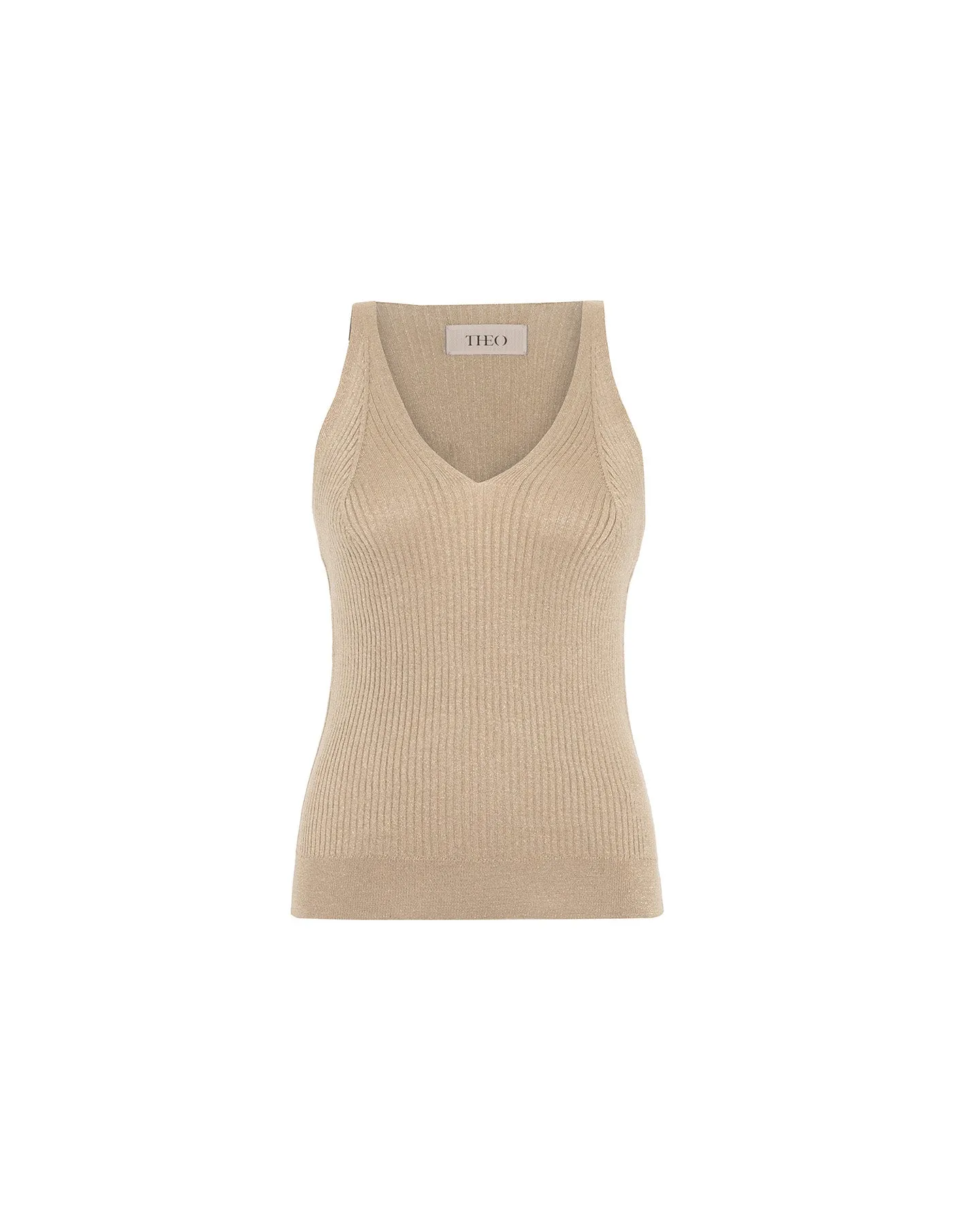 Shakti Shimmer Ribbed V-Tank sold by Lord & Taylor product image thumbnail 5