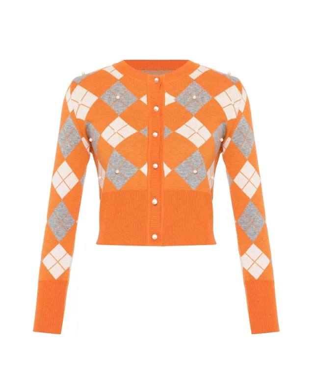 Nomia Plaid Pearly Cardigan sold by Lord & Taylor