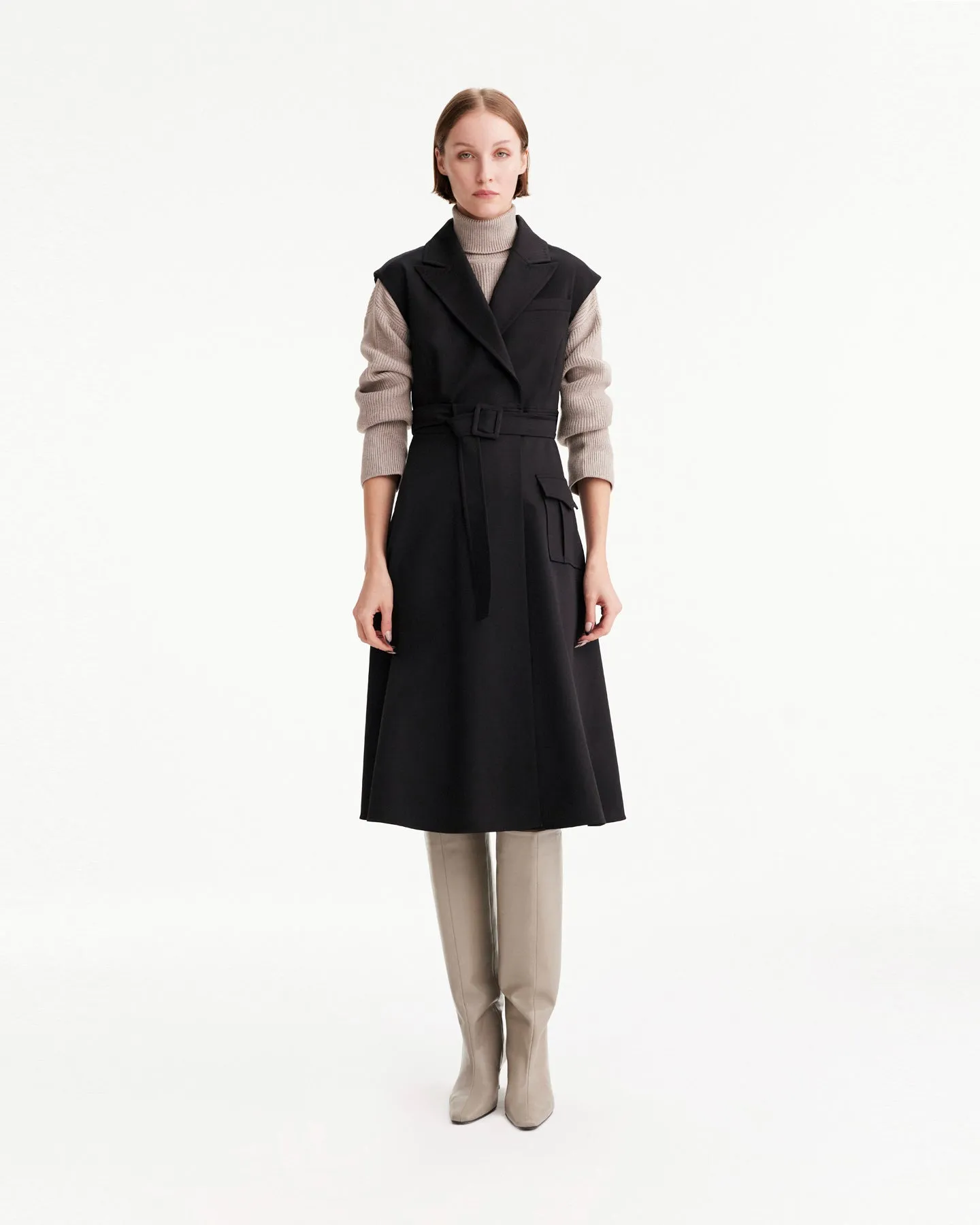 Aphrodite Belted Sleeveless Coat Dress sold by Lord & Taylor product image thumbnail 2