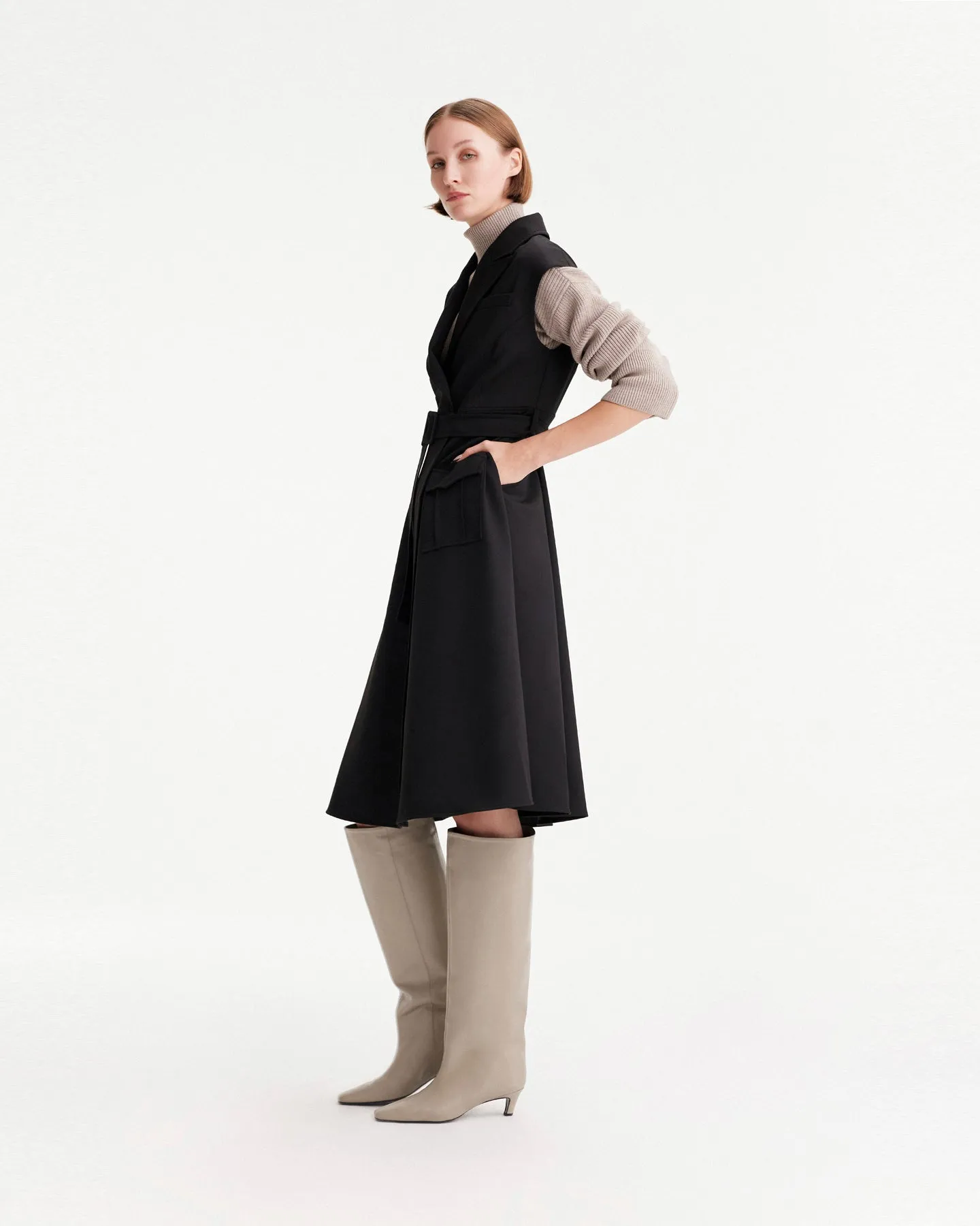 Aphrodite Belted Sleeveless Coat Dress sold by Lord & Taylor product image thumbnail 3