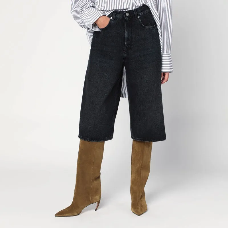 HAIKURE Wide Belle black denim bermuda sold by Lord & Taylor