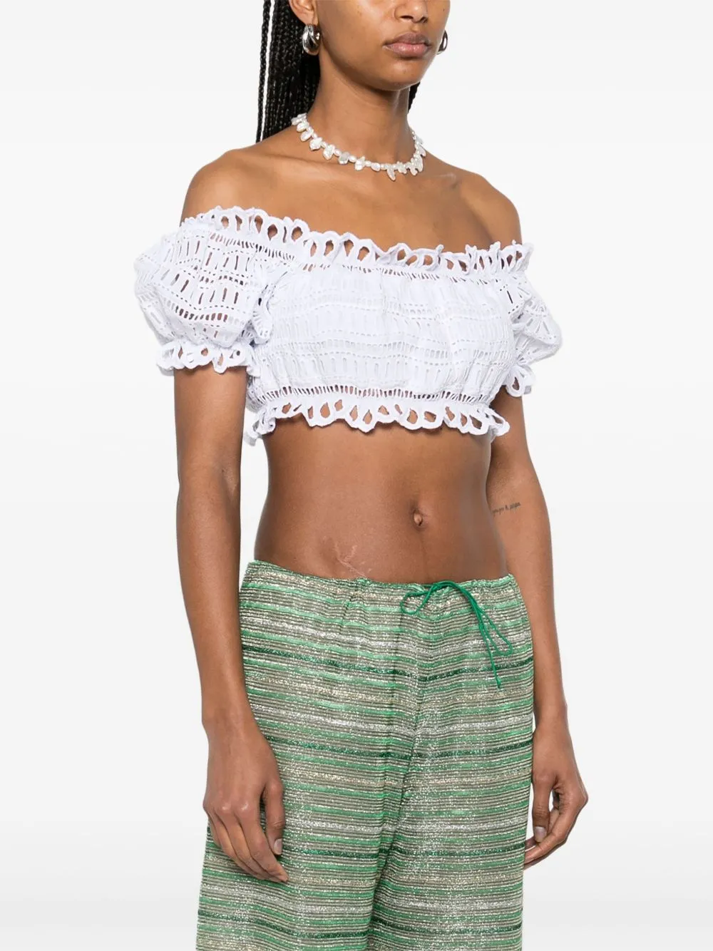 Ermanno Scervino Off-shoulder Lace-detail top sold by Lord & Taylor product image thumbnail 5