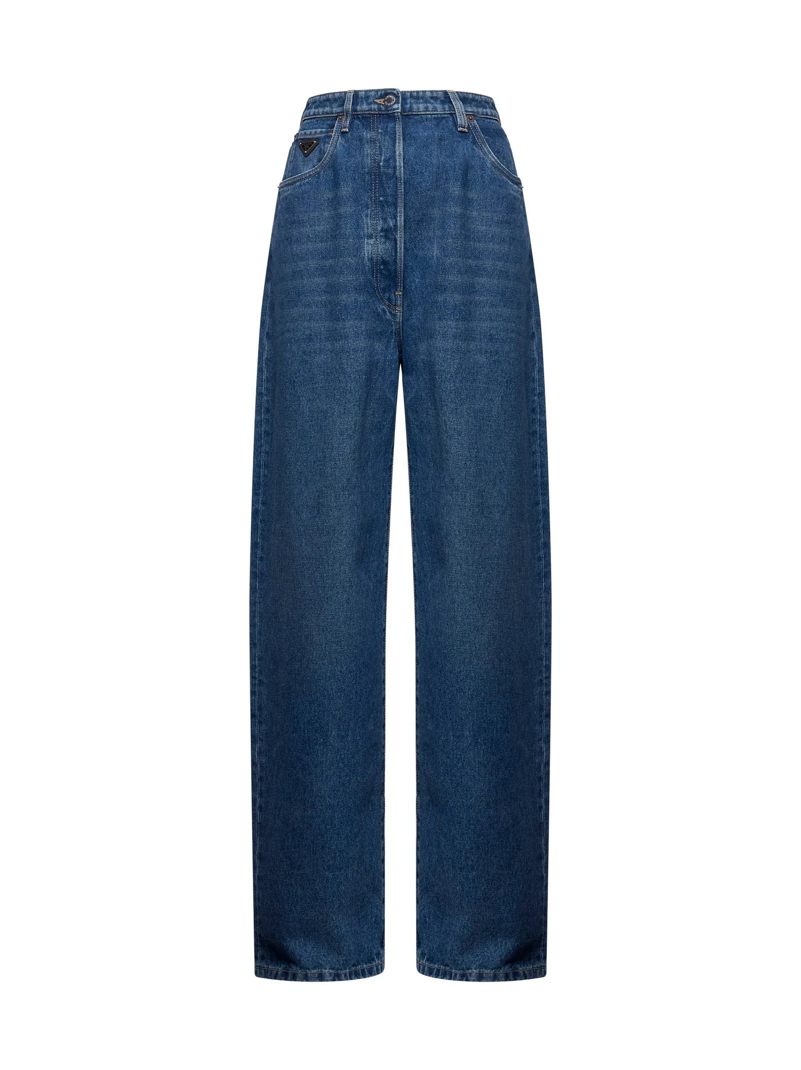 Prada Blue Denim Wide-Leg Trousers sold by Lord & Taylor