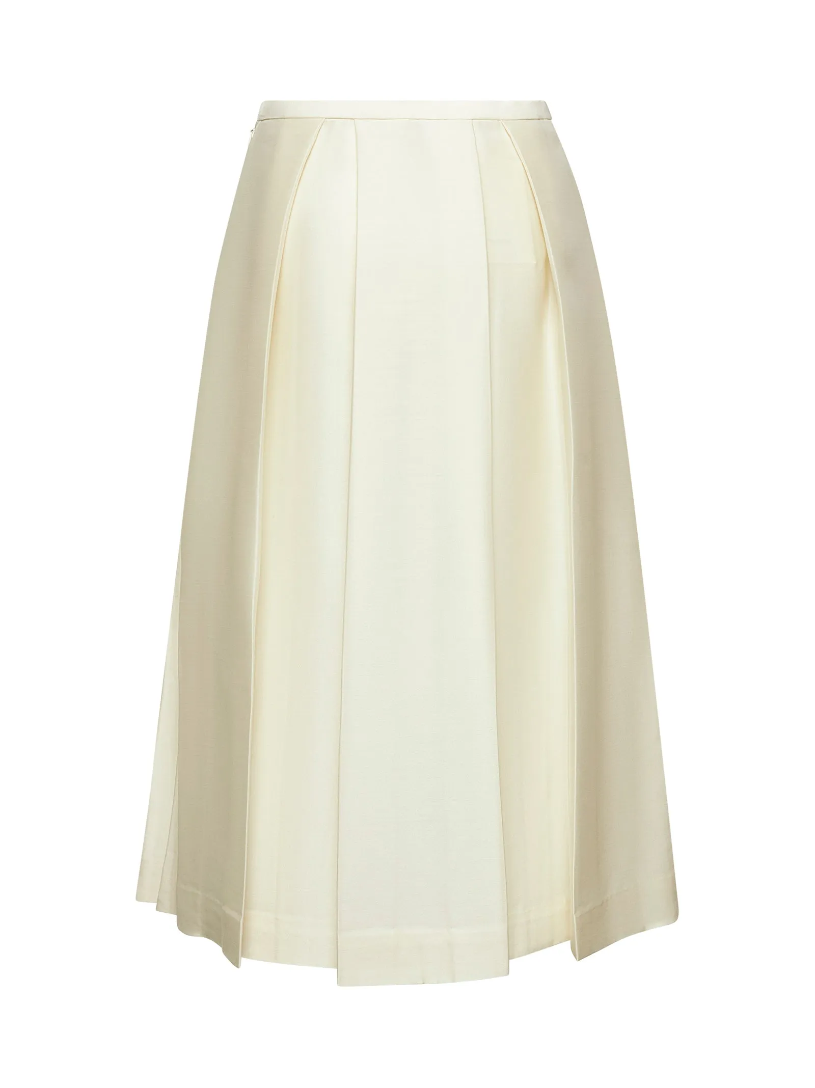 Ivory wool silk midi skirt sold by Lord & Taylor product image thumbnail 2