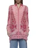 Pink Paisley print silk long shirt sold by Lord & Taylor