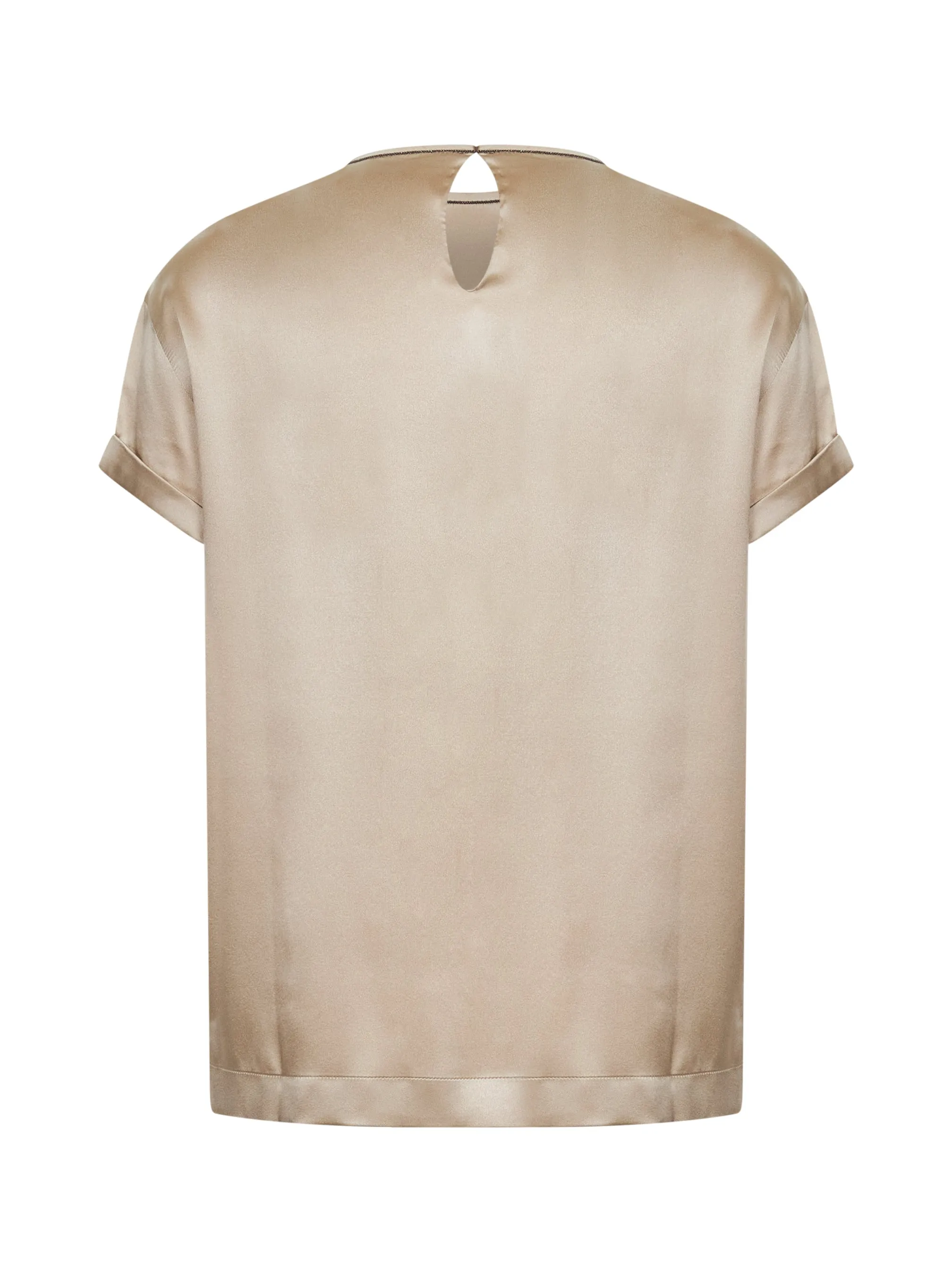 Beige Stretch Silk Satin Blouse sold by Lord & Taylor product image thumbnail 2