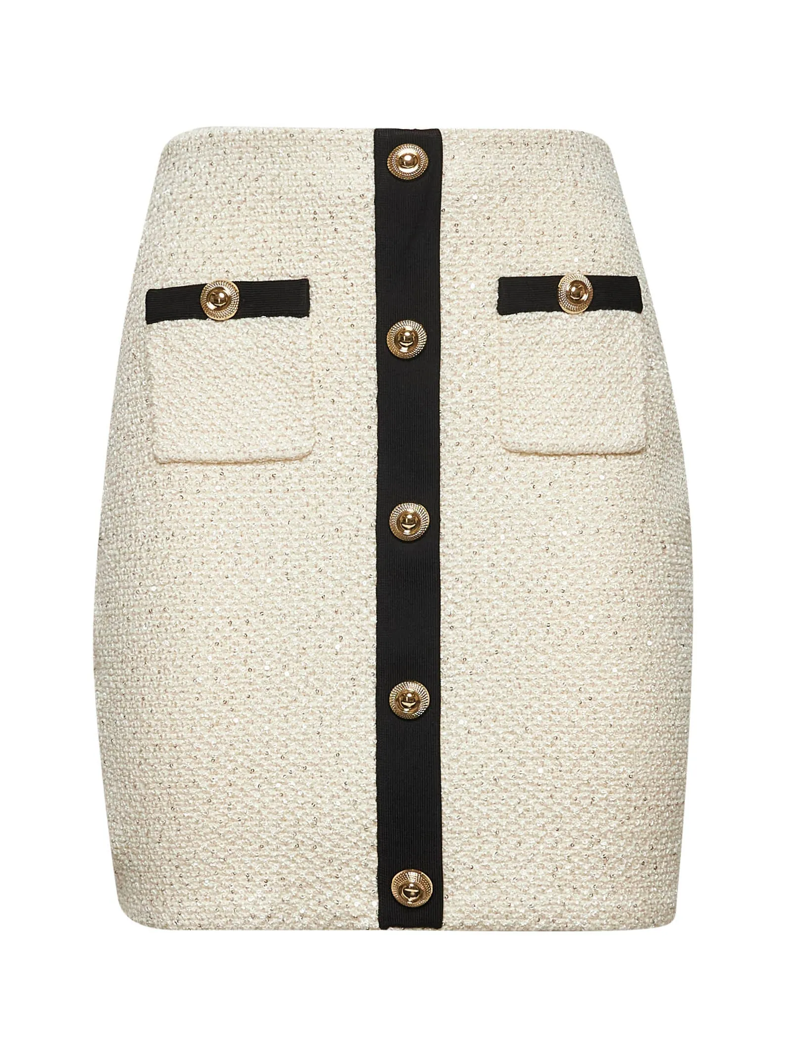 Cream Sequin Knit Mini Skirt sold by Lord & Taylor