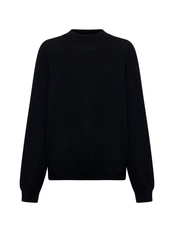 Paola Cotton Sweater in Darkest Navy Blue sold by Lord & Taylor