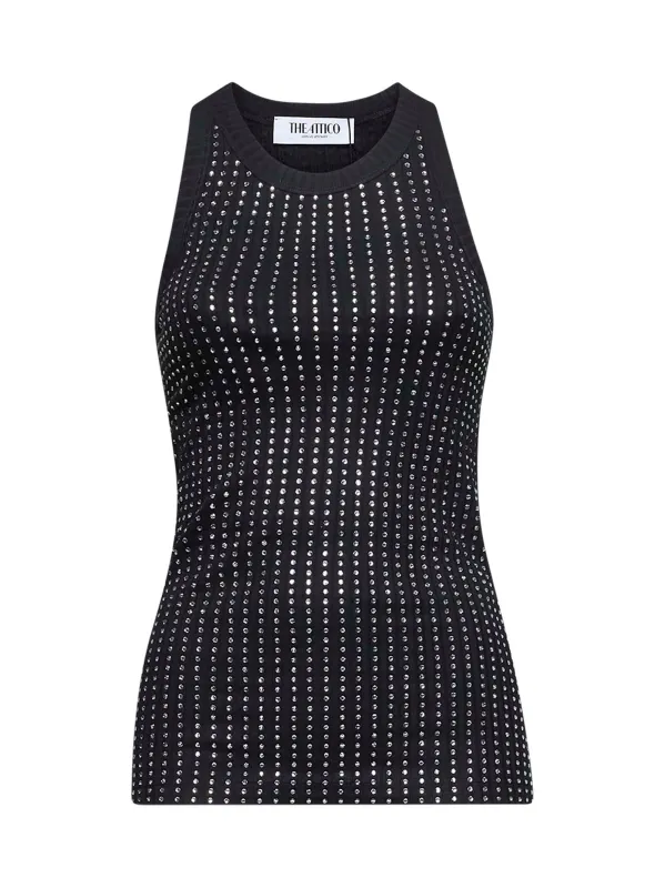 Black Hotfix Crystal Tank Top sold by Lord & Taylor