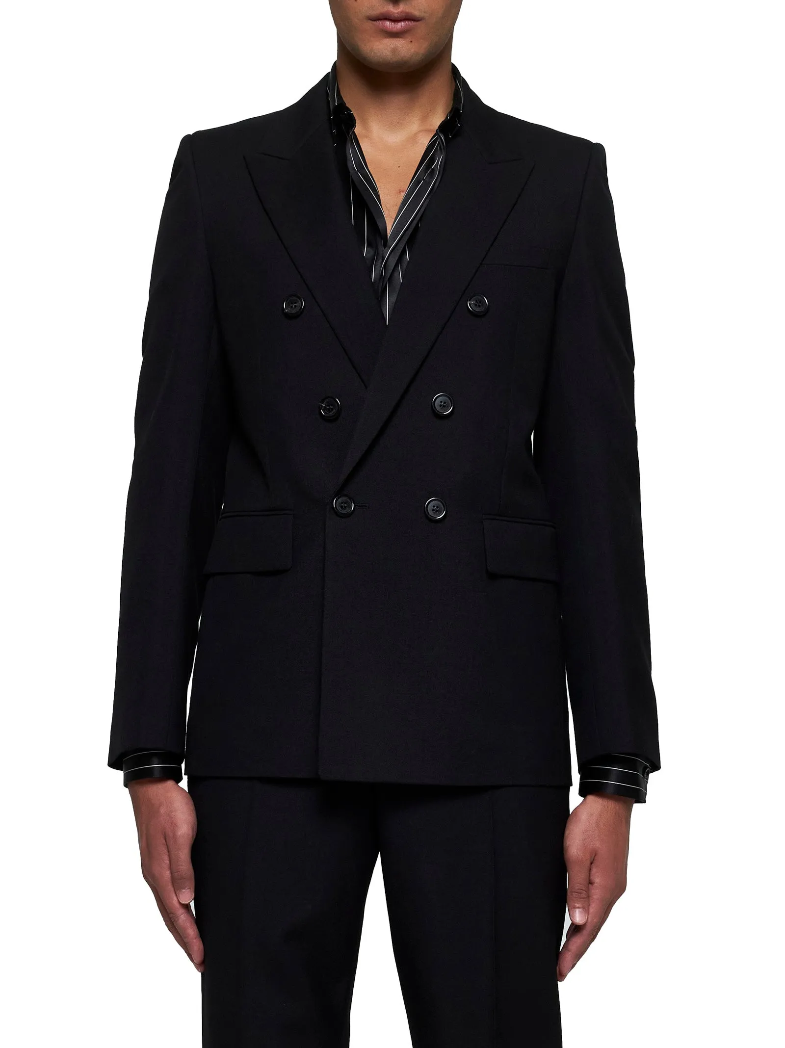 Saint Laurent Double-Breasted Wool Blazer sold by Lord & Taylor product image thumbnail 3