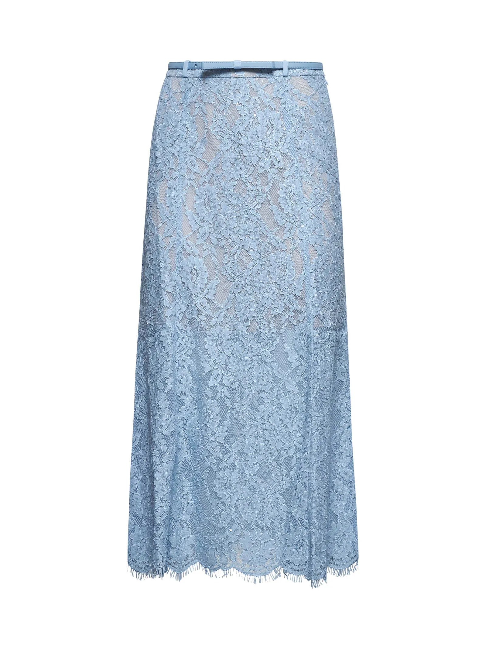 Light blue sequin lace midi skirt sold by Lord & Taylor