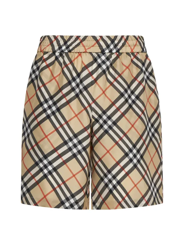 Burberry Check Print Silk Shorts made by Lord & Taylor