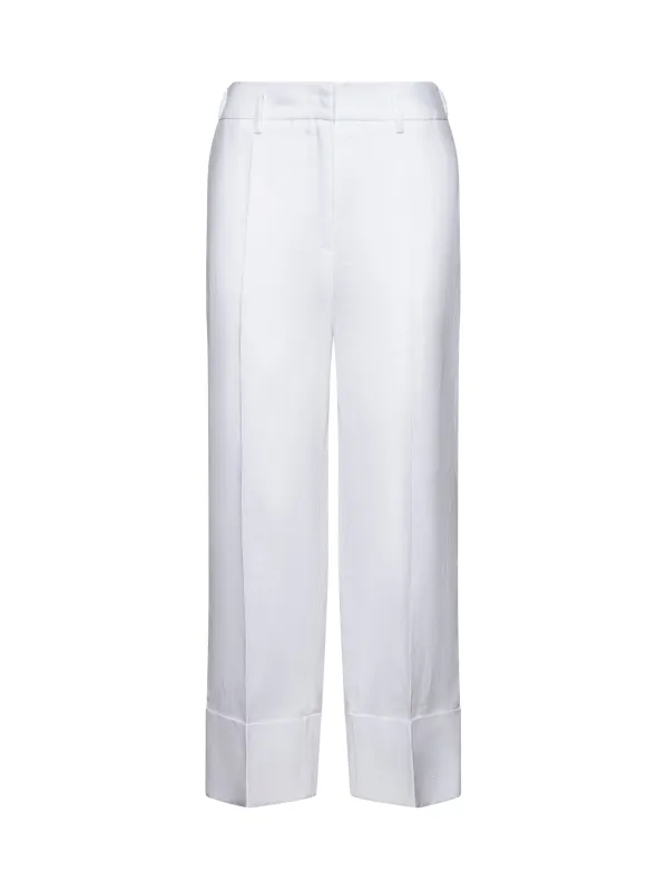 White Linen Prugna Wide Leg Trousers sold by Lord & Taylor